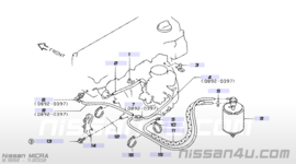 Vacuümslangen met T-stuk Nissan Micra K11 14961-01E02