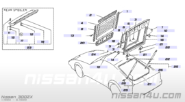 Gasveer achterklep Nissan 300ZX Z31 90450-19P60 Nieuw.