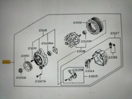 Dynamo SR20DE Nissan Primera P11/ WP11 23100-9F510 Gebruikt.