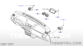Kachelventilatierooster midden-links Nissan Micra K11 68751-6F710 Gebruikt.