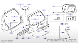 Afdekkap achterklep Nissan Micra K11 90900-0U830 Kleur: Z11