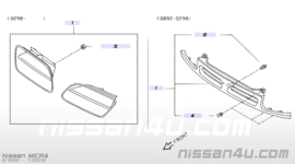 Grille Nissan Micra K11 62310-6F825 (set links + rechts)