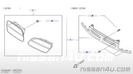 Grille Nissan Micra K11 62310-6F825 (set links + rechts) Gebruikt.