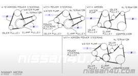 Multiriem aircopomp 6PK955 Nissan Micra K11 11920-41B02 Nieuw