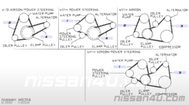 Belt-power steering oil pump 4PK725 Nissan Micra K11 11950-72B00