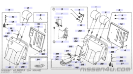 Headrest rear seat Nissan Almera N16 86430-BN010