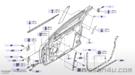 Portierraamgeleider linksvoor Nissan Primera P12 80821-AV600