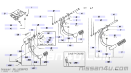 Veer koppelingspedaal Nissan Bluebird T12/ T72 46585-01E01 Gebruikt.