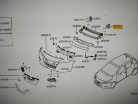 Stay-front bumper, left-hand Nissan Micra K14 62211-5FA0A Used part.