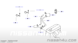 Bovenste kachelslang (inlet) TD27 Nissan Terrano2 R20 92400-0F100 Gebruikt.