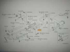 Tube exhaust, center CGA3DE Nissan Micra K11 20300-1F600 New.