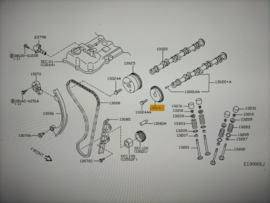 Nokkenastandwiel CG10DE/ CG12DE/ CGA3DE/ CR12DE/ CR14DE Nissan 13024-BX000 CK12/ E11/ K12 Origineel