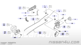Deurslot mechaniek linksachter Nissan Primera P11/WP11 82553-2F000