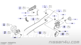 Deurslot linksachter Nissan Primera P11 / WP11 82503-9F511