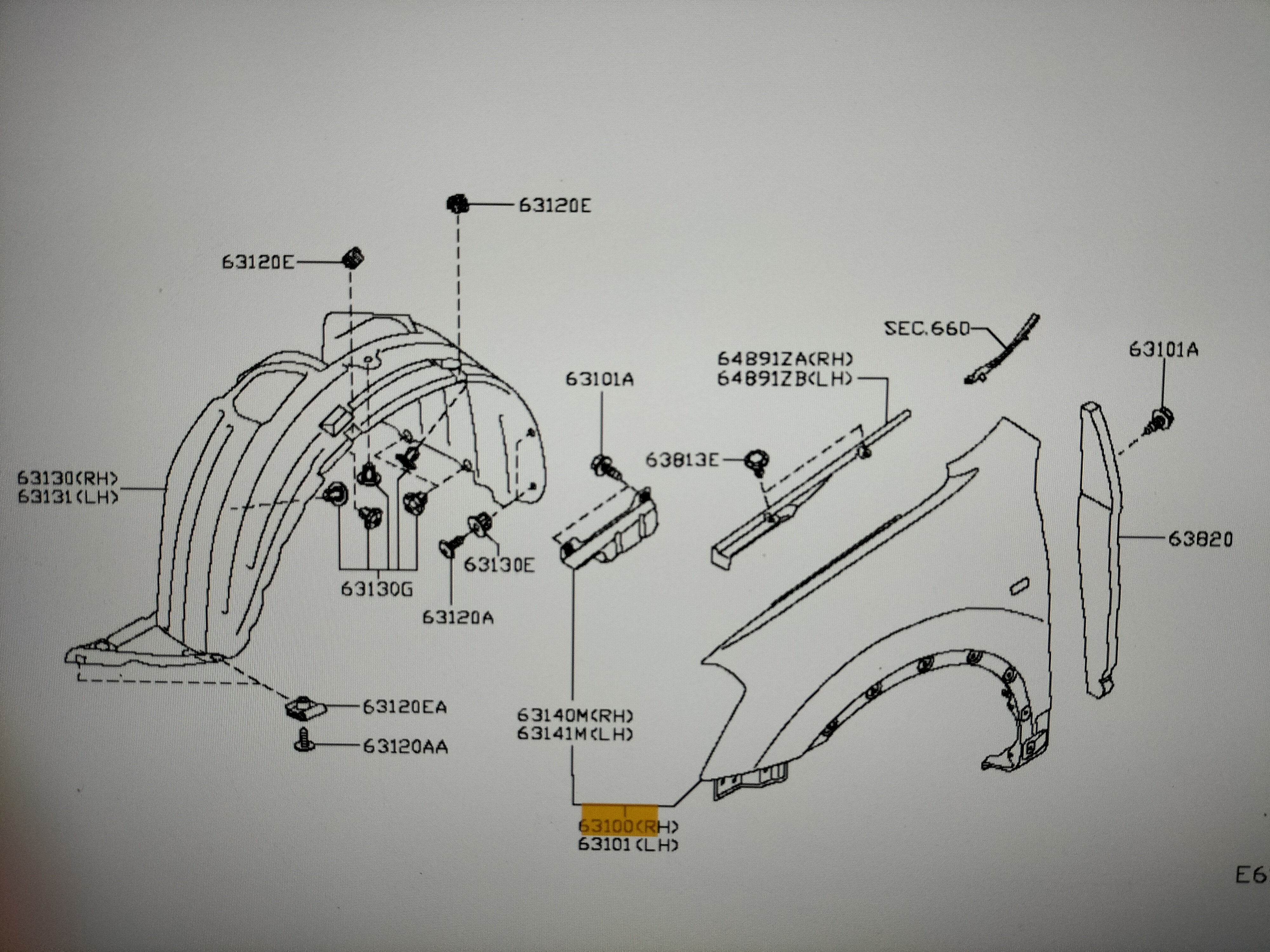Fender-front, right-hand Nissan Qashqai J10/JJ10 F3100-JD0MA New.