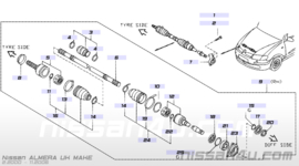 Aandrijfas rechts  YD22DDT Nissan Almera N16 39100-5M310