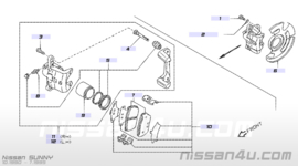 Remklauw rechtsvoor Nissan 41001-60Y02 B13/ N14 gebruikt