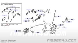 Handle assy-door inside left-hand Nissan Qashqai J10/ JJ10 80671-JD00E New