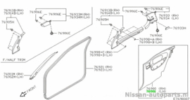 Zijpaneel linksachter interieur Nissan Micra K11 76901-1F701 Gebruikt.