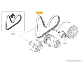 Belt-fan & alternator 6PK1107 MR20DE Nissan J10/ JJ10/ 11720-JD20A Original.