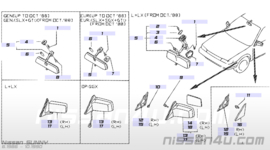 Buitenspiegel links Nissan Sunny N13 96302-95M00