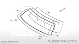 Voorruitrubber Nissan Patrol Y60 72710-06J12