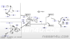 Remleiding linksachter Nissan Almera N16 46283-BN010