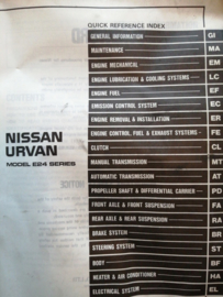 Service manual '' Model E24 series '' SM7E-0E24G0 Nissan Urvan E24 Used part.