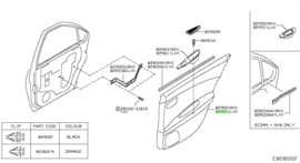 Finisher rear door, left-hand Nissan Primera P12 - Wagon 82901-BA110 Gebruikt.
