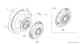 Disc clutch 225mm CA18T/ CA20E Nissan Bluebird T12 30100-59E08 Used part.