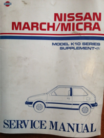Service manual '' Model K10 series '' Supplement-IV SM9E-K10SG0 Nissan Micra K10 Used part.