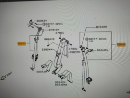 Belt assy-tongue, rear seat Nissan Navara D40 88844-EA20B Original.