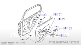 Afstrijkrubber/raamgeleiding rechtsachter Nissan Almera N16 82834-BN105