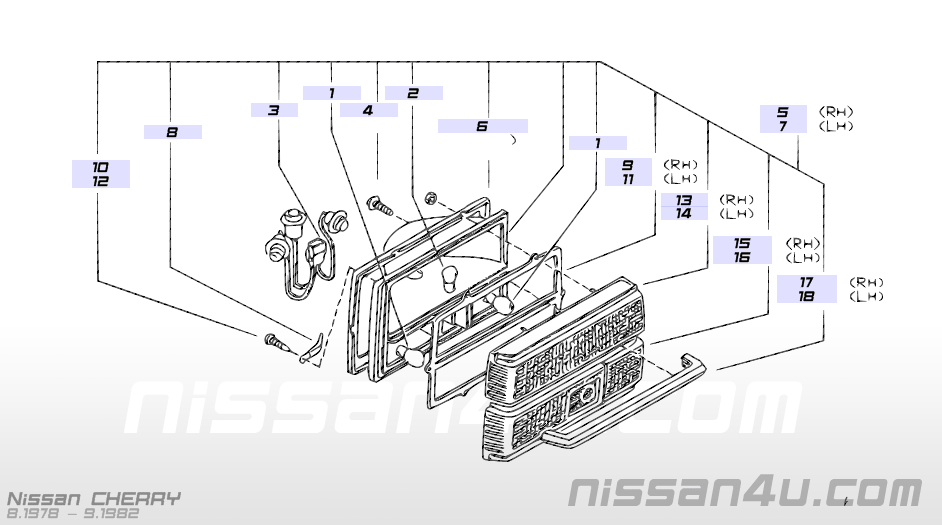 Lens-combination lamp, left-hand Nissan 26356-M7005 IKI 4227 Original.