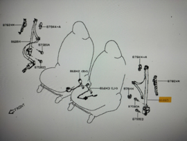 Belt assy-tongue, pretensioner front left-hand Nissan Micra K14 86885-5FA0A Used part.