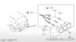 Lamp rear combination, left-hand Nissan Terrano2 R20 26555-0X001 Used part.