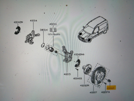 Aandrijfasmoer Nissan Kubistar X76 40262-00Q0D