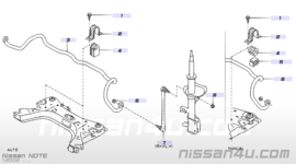 Stabilisatorstangrubber vooras Nissan Note E11 54613-9U000