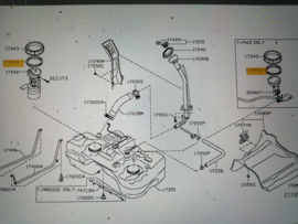 Afdichtring brandstoftank Nissan Qashqai J10 17342-JD00A Origineel.