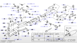 Achterdemper SR20DE Nissan Primera P10 20100-78J00 Nieuw.