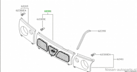 Grille assy-front Nissan Terrano2 R20 62310-0X820 Used part.