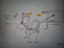 Afdekkap veiligheidsgordel Nissan Terrano2 R20 87844-0X000 Gebruikt.