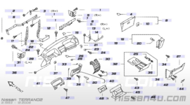 Zijafscherming dashboard Nissan Terrano2 R20 68108-0F000