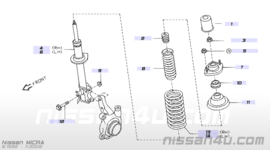 Strut front left-hand Nissan Micra K11 without abs 54303-1F527 + 54010-1F505 + 54320-4F102