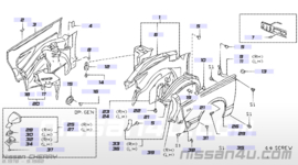 Zijscherm links Nissan Cherry N10 63113-M7760 Nieuw.