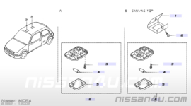 Lamp room Nissan Micra K11 26410-6F600 Used part.