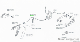 Deurslot linksvoor Nissan Primera P12 80501-BA200 Gebruikt.