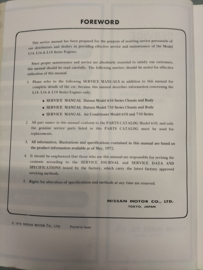 Service manual '' Model L14, L16 & L18 series engines '' SM4E-0L18G1 Used part.