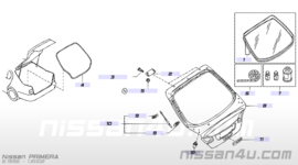 Gasveer achterklep Nissan Primera P11 Hatchback 90452-9F725 Gebruikt.