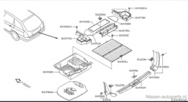 Opbergvak gereedschap rechts Nissan Primera P12 - Wagon uitvoering 84978-AV700 Gebruikt.